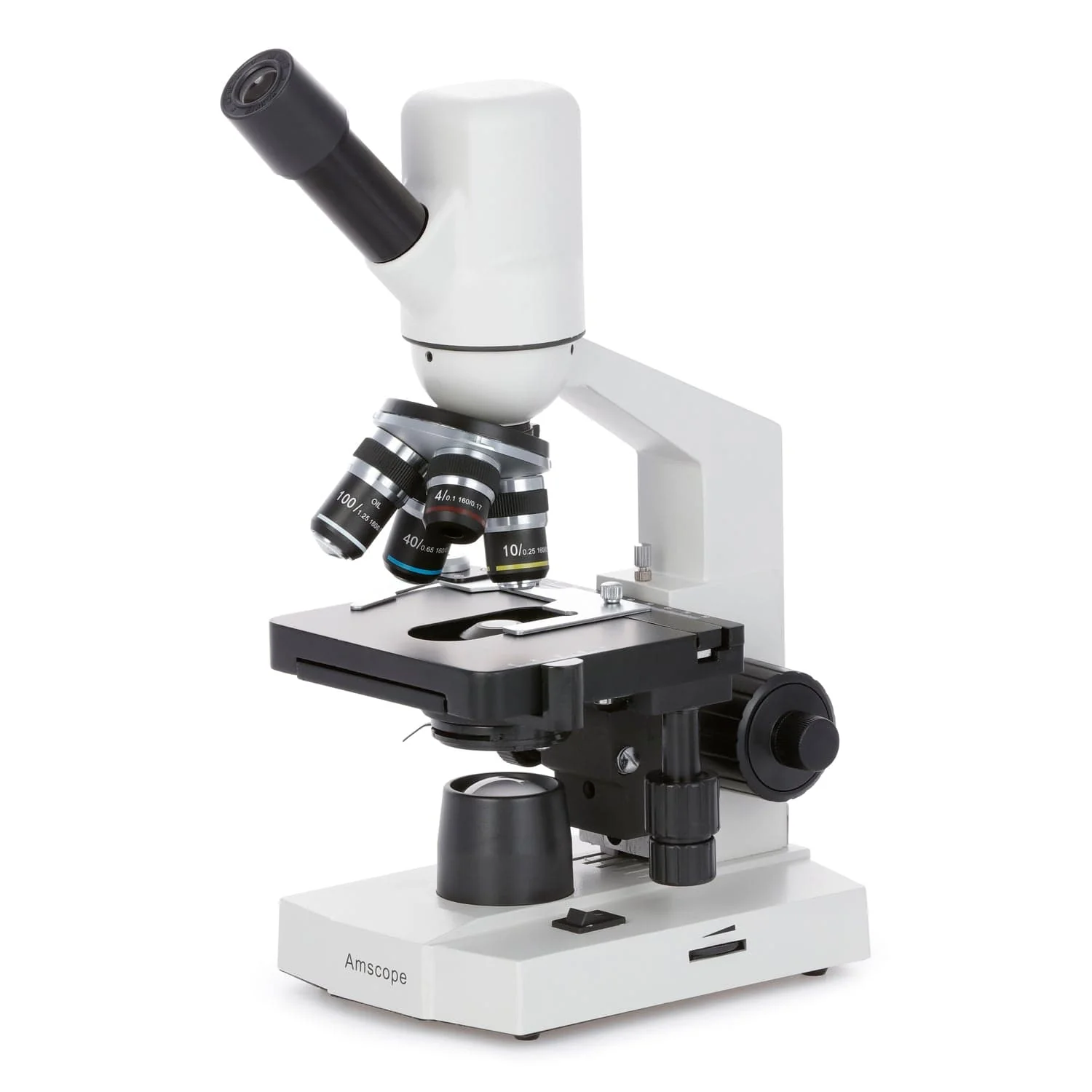 AmScope M220 Series Monocular Widefield Digital Integrated Compound Microscope 40X-1000X Magnification With Built In 3MP USB Camera