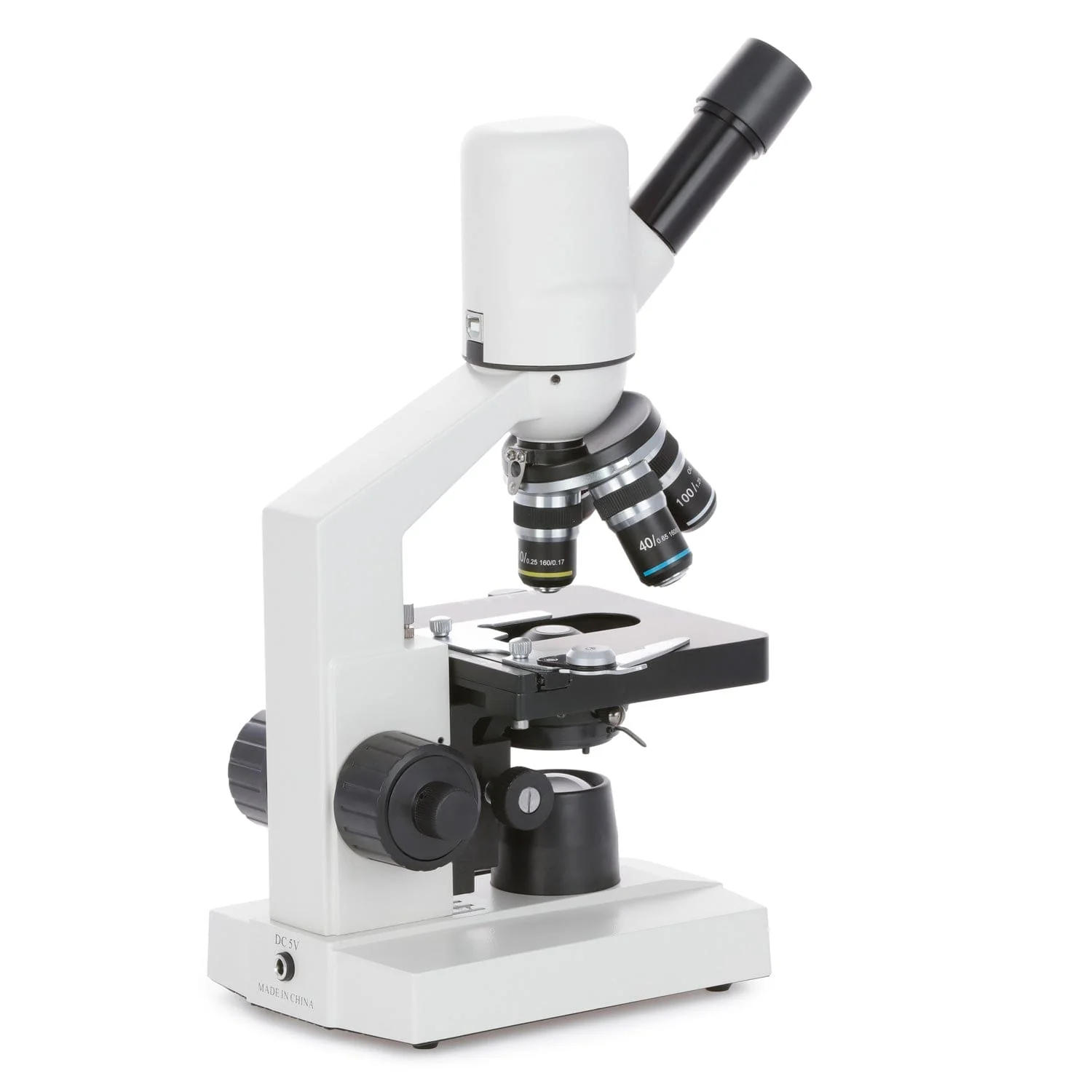 AmScope M220 Series Monocular Widefield Digital Integrated Compound Microscope 40X-1000X Magnification With Built In 3MP USB Camera - Image 4