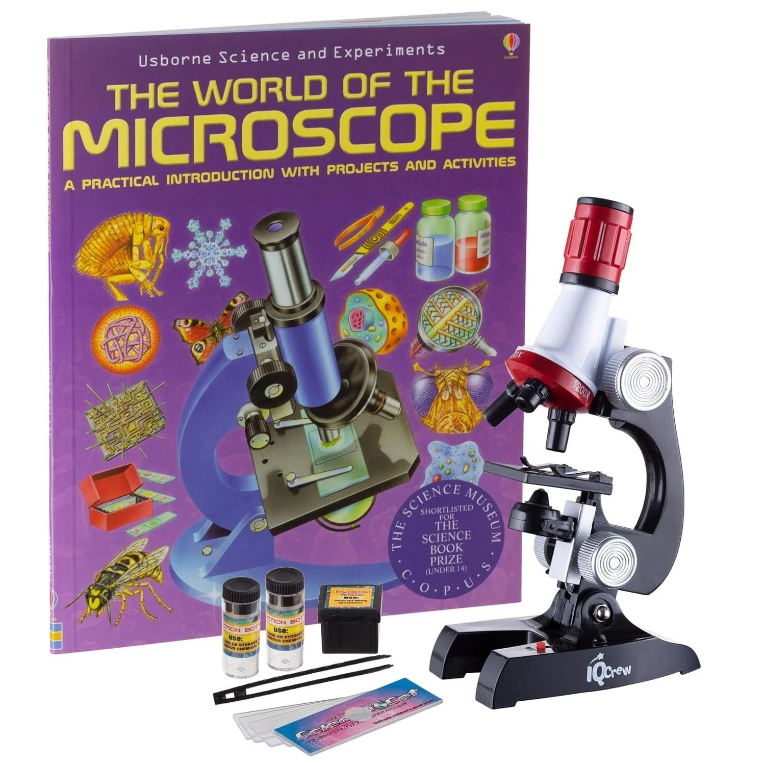 Amscope M28-KT1-W-WM Monocular Compound Microscope for Kids – 40X–1000X LED Illumination STEM Education Microscopes, Student Lab Microscopes, Biological Science Microscopes