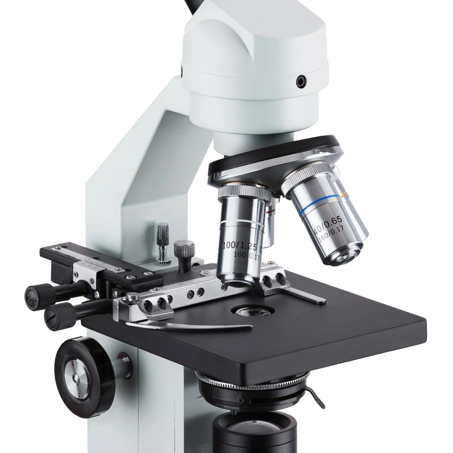 AmScope M500 Series Student Monocular Compound Microscope 40X-1600X Magnification with Mechanical Stage - Image 3