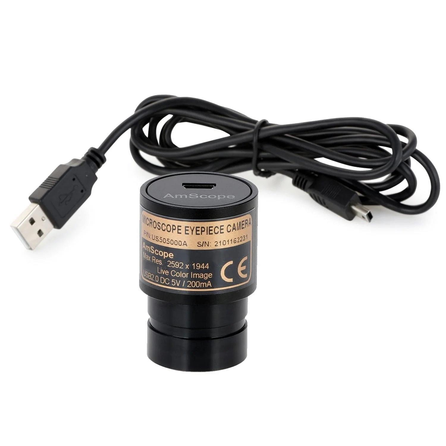 AmScope M500 Series Biological Student Cordless Monocular Compound Microscope 40X-2500X Magnification with LED, Mechanical Stage and USB Digital Eyepiece Camera - Image 6