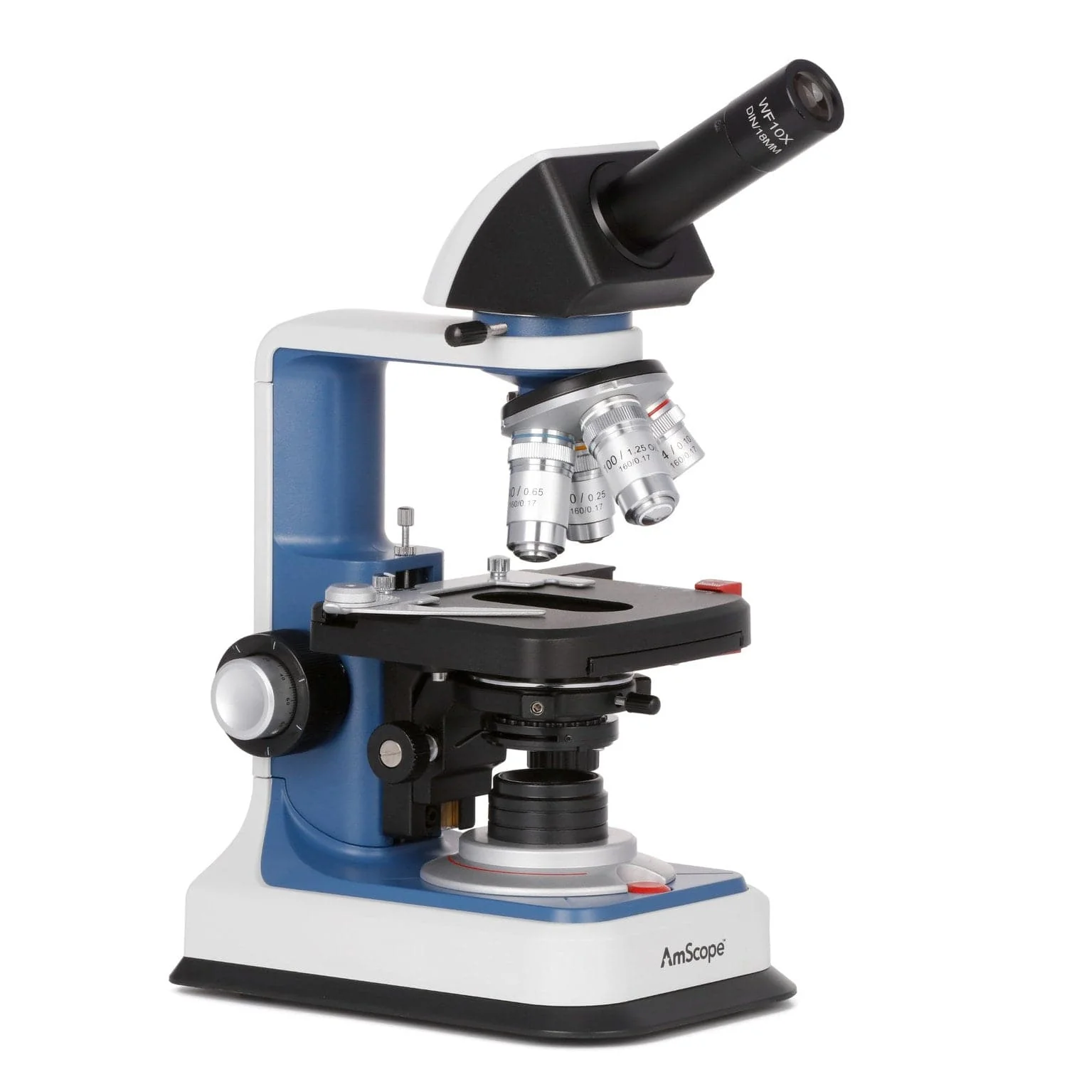 AmScope M620C-R Series USB-C Rechargeable Student Monocular Compound Microscope 40X-2500X - Image 2