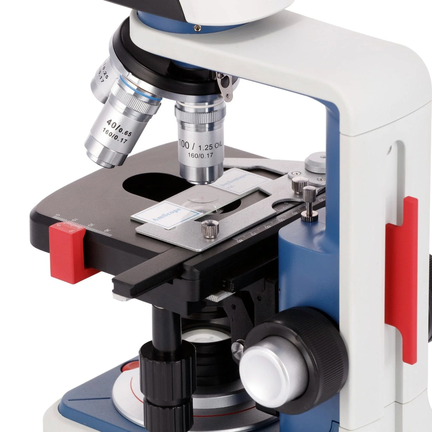 AmScope M620C-R Series USB-C Rechargeable Student Monocular Compound Microscope 40X-2500X - Image 9