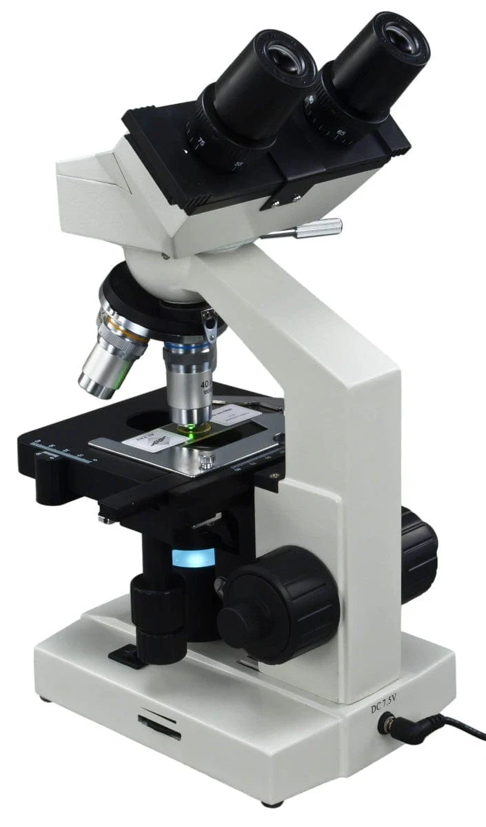 OMAX M82E Series Lab LED Binocular Compound Microscope 40X-2000X Magnification with Double Layer Mechanical Stage, Blank Slides Covers and Lens Cleaning Paper - Image 3