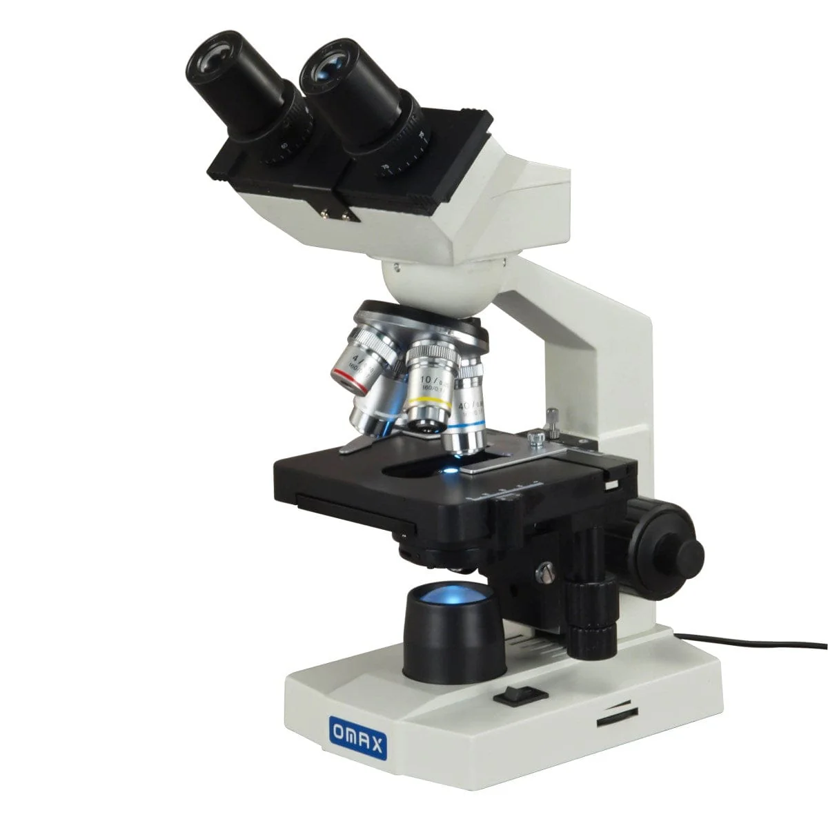 OMAX M82E Series Lab LED Biological Binocular Compound Microscope 40X-2500X Magnification and Double Layer Mechanical Stage - Image 2