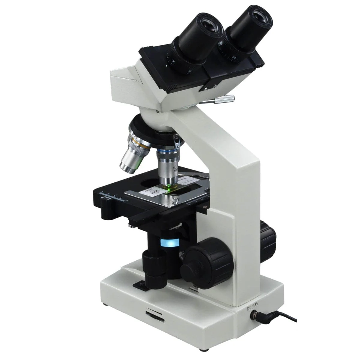 OMAX M82E Series Lab LED Biological Binocular Compound Microscope 40X-2500X Magnification and Double Layer Mechanical Stage - Image 9
