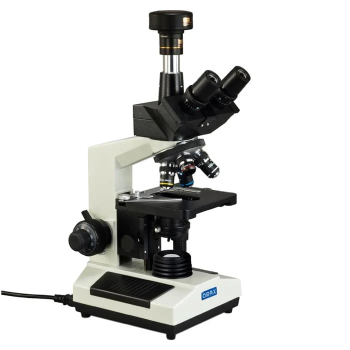 OMAX M837 Series Trinocular Compound Microscope 40X-400X Magnification with 3MP Digital Camera for Soil Analysis