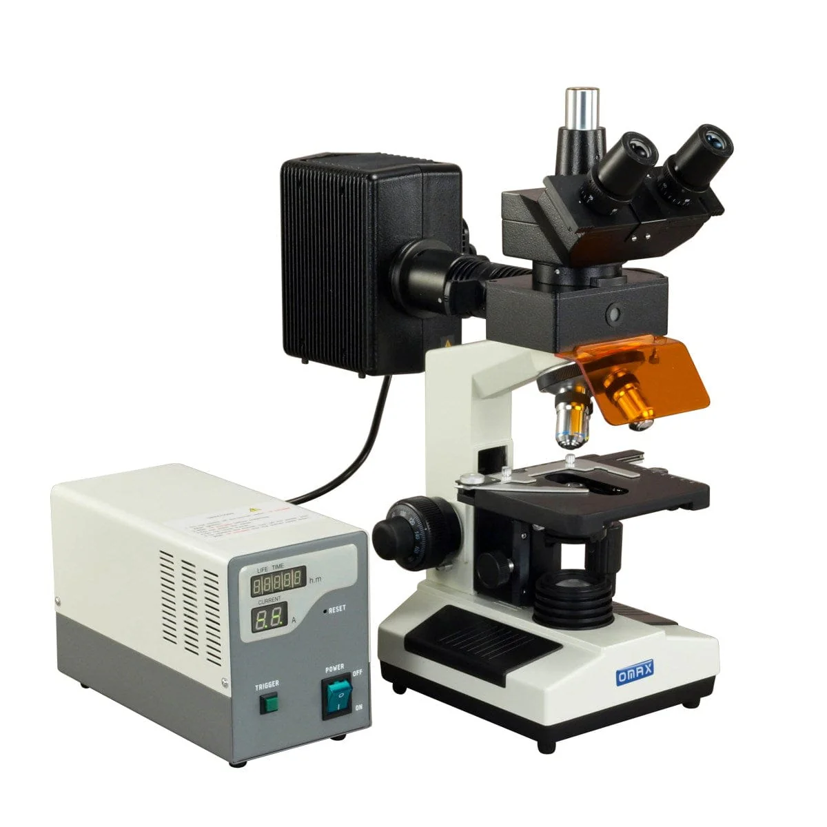 OMAX M837FLR Series  Epi-Fluorescence Trinocular Compound Microscope 40X-1600X Magnification
