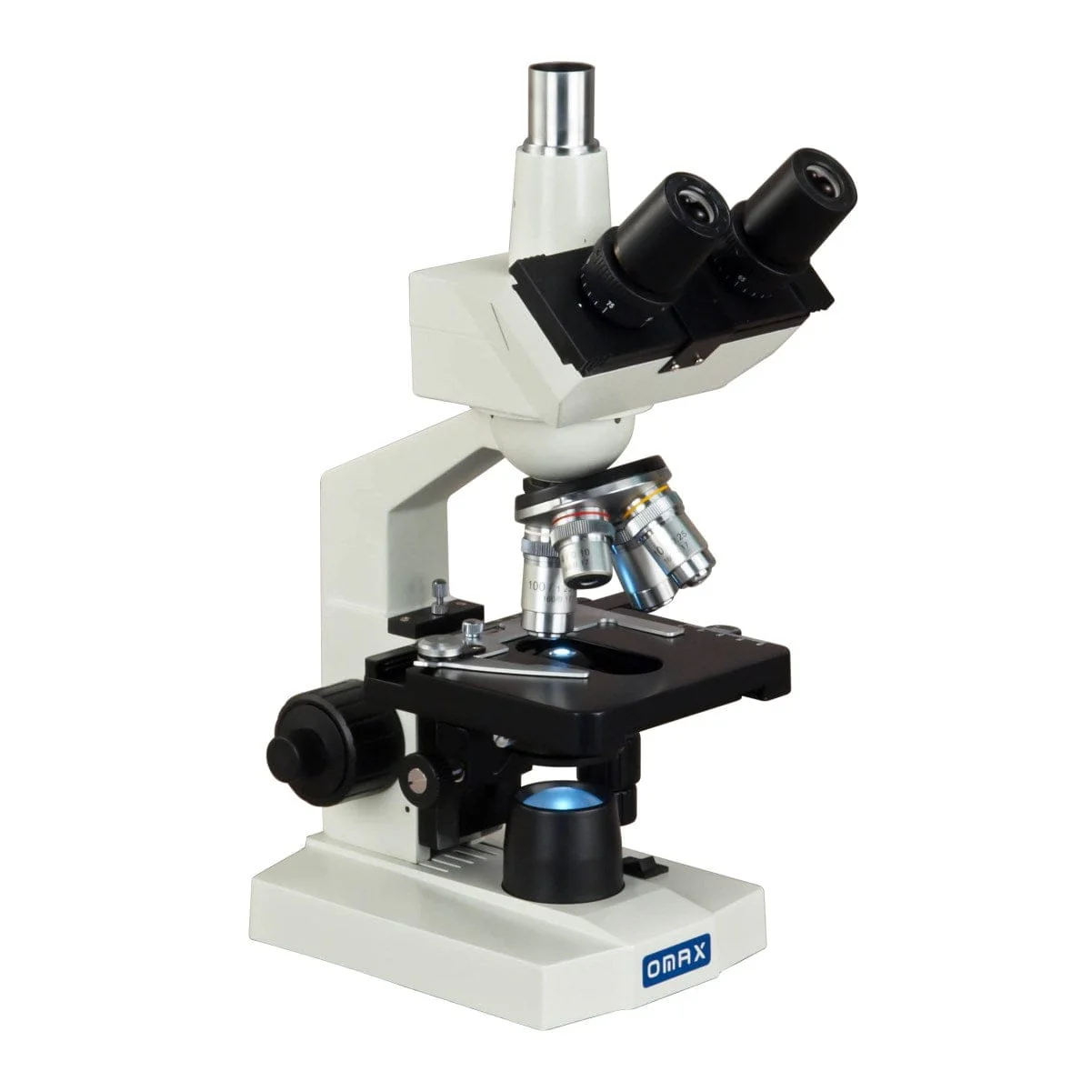 OMAX M83S Series Lab Biological Trinocular Compound LED Microscope 40X-2000X Magnification with Double Layer Mechanical Stage