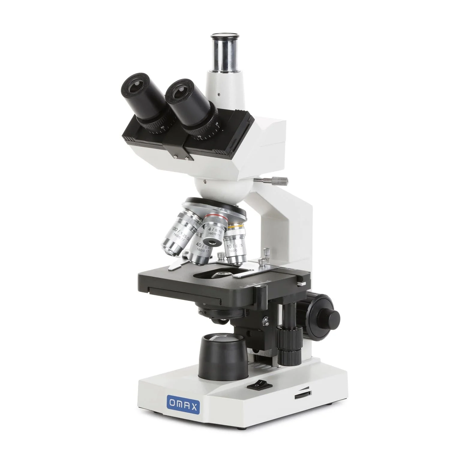 OMAX M83EZ Series Trinocular Compound Microscope 40X-2500X Magnification LED Lab with Double Layer Mechanical Stage