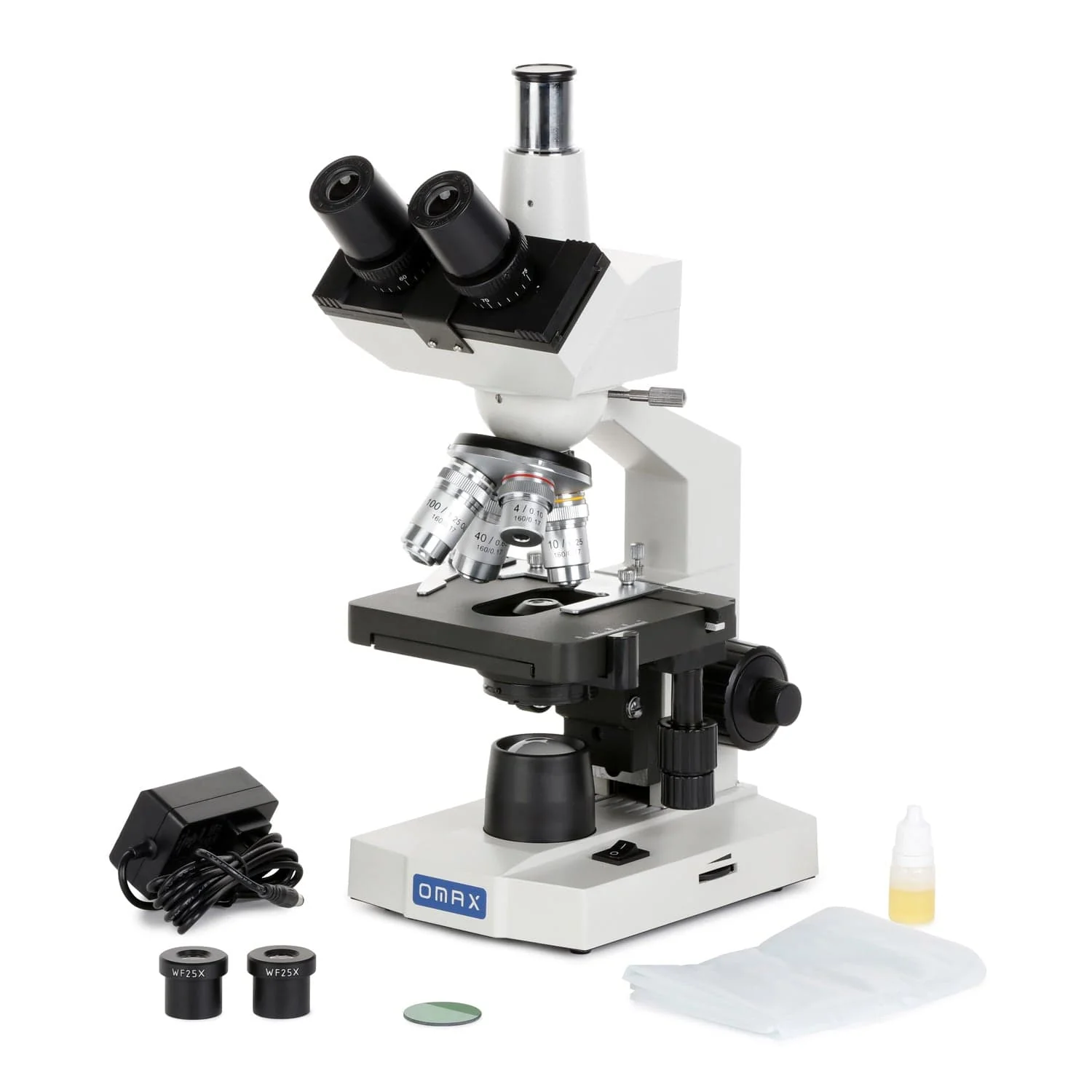 OMAX M83EZ Series Trinocular Compound Microscope 40X-2500X Magnification LED Lab with Double Layer Mechanical Stage - Image 6