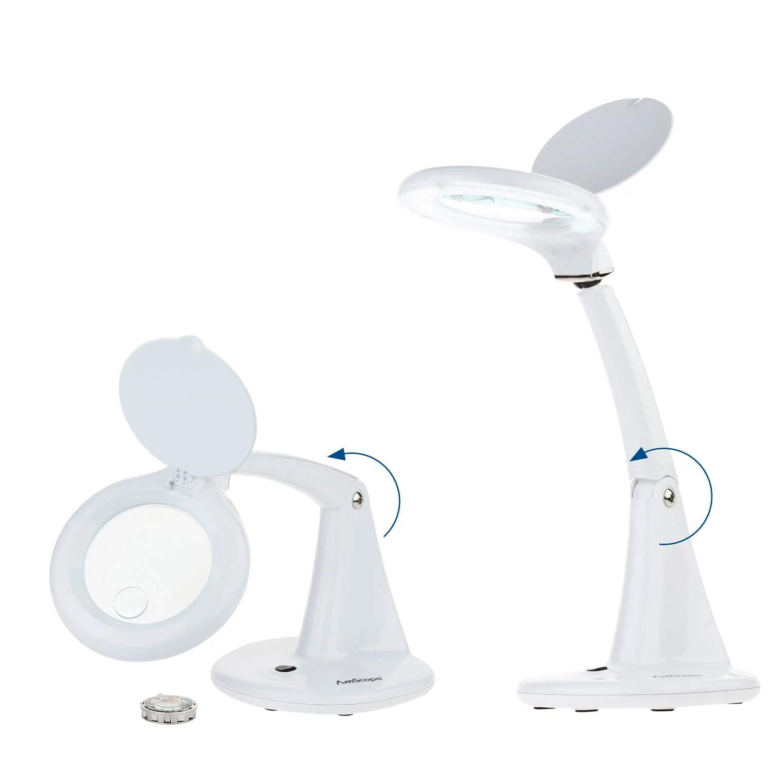 AmScope 1.75X and 4X Magnification 4” Diameter Lens 40 LED Adjustable Tabletop Magnifying Lamp - Image 5