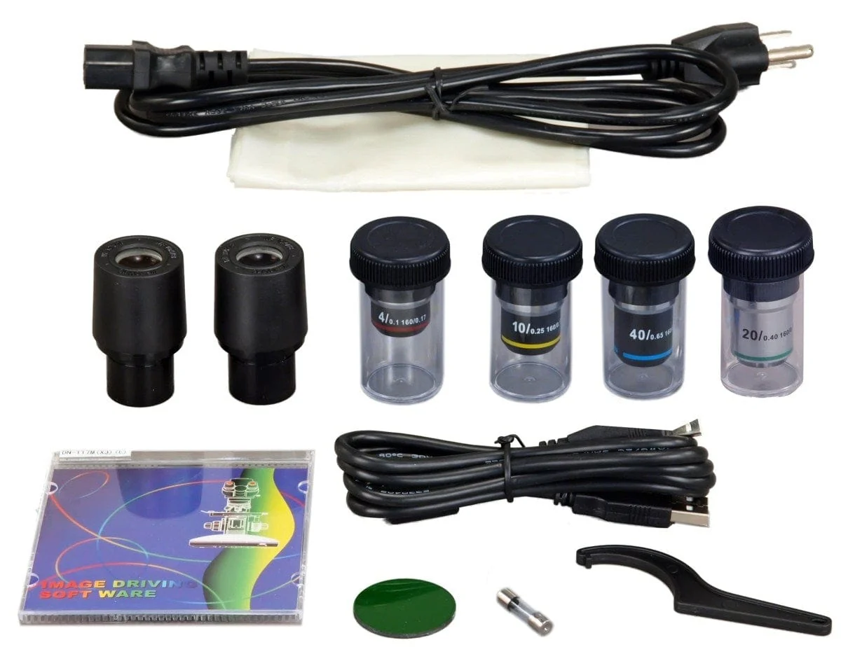 40X-400X 3MP Digital Integrated Microscope with LED Illumination, Siedentopf Interpupillary-adjustment and Reverse Turret - Image 3