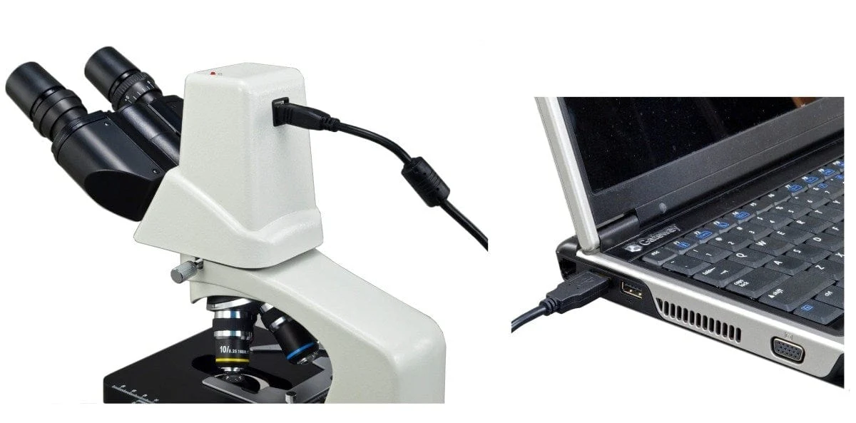 40X-400X 3MP Digital Integrated Microscope with LED Illumination, Siedentopf Interpupillary-adjustment and Reverse Turret - Image 9