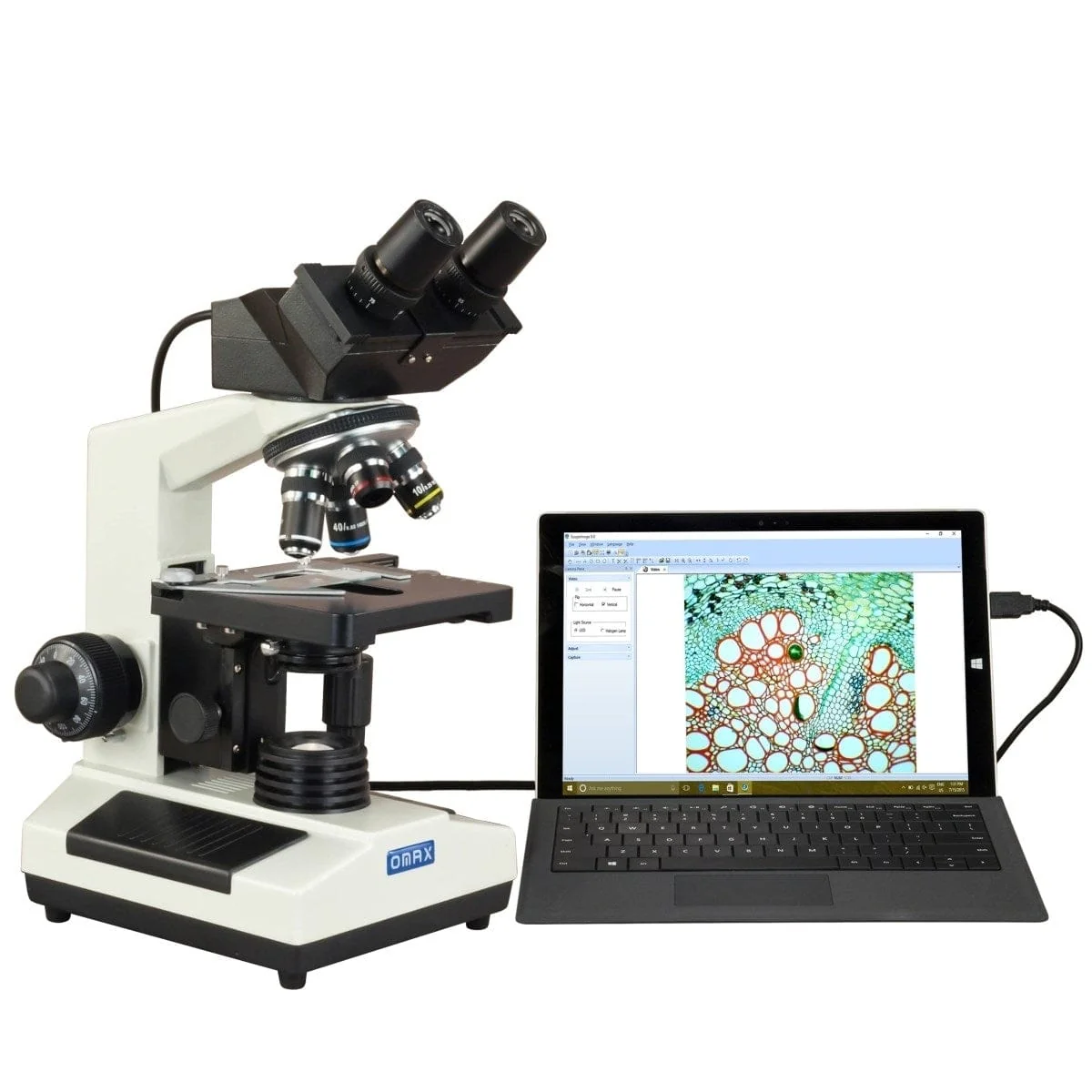 40X-2000X 3MP Digital Integrated Microscope with Halogen Illumination + Vinyl Case - Image 3