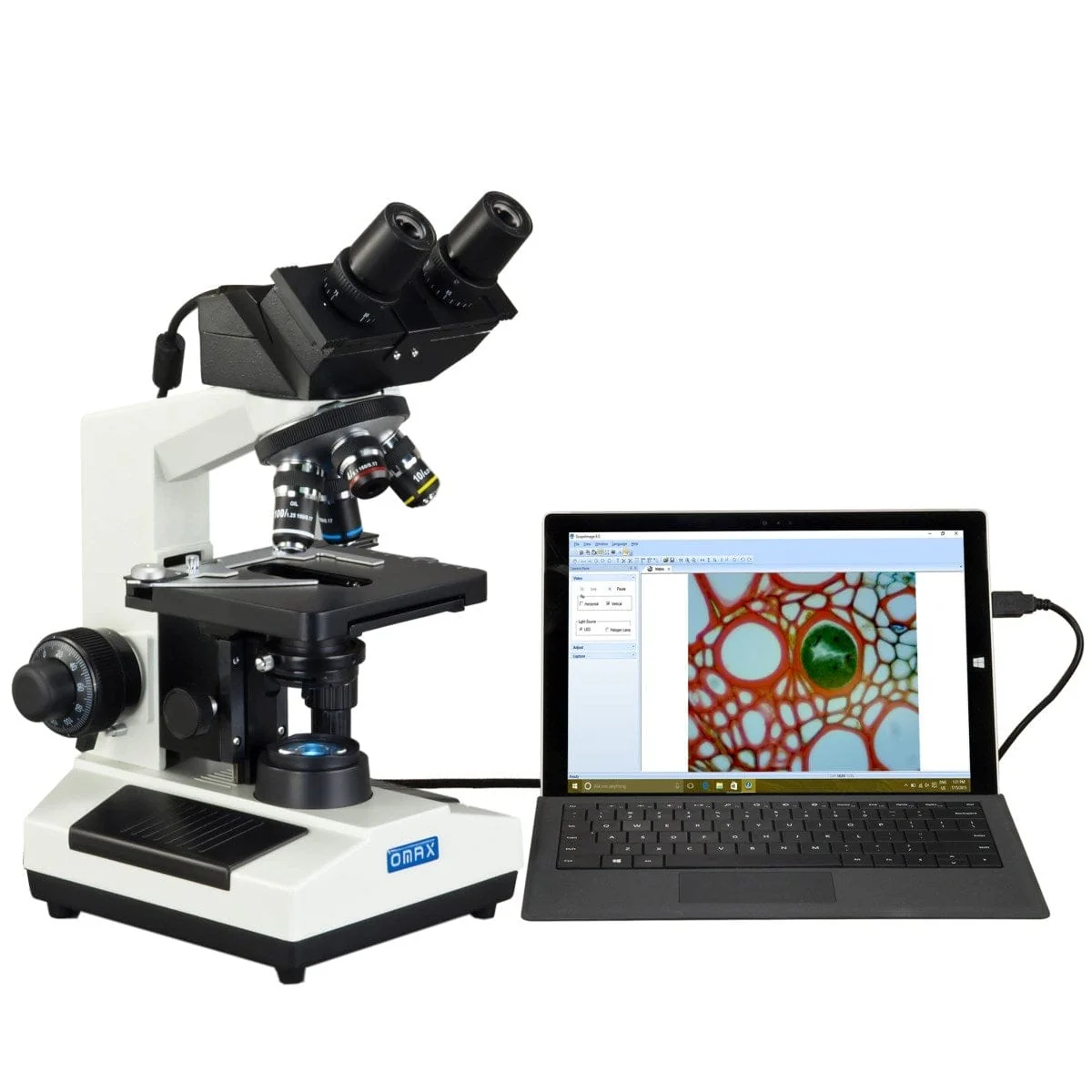 40X-2000X 3MP Digital Integrated Microscope with LED Illumination + Vinyl Case, Blank Slides, Tissues - Image 3