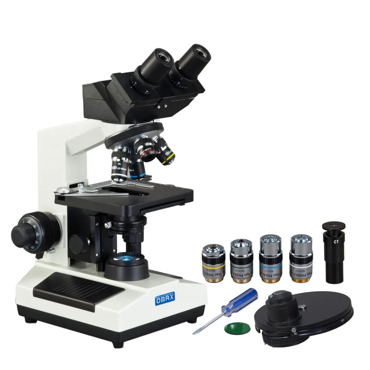 40X-2000X 3MP Digital Integrated Microscope with LED Illumination + 4-lens Plan Phase-contrast Turret Kit