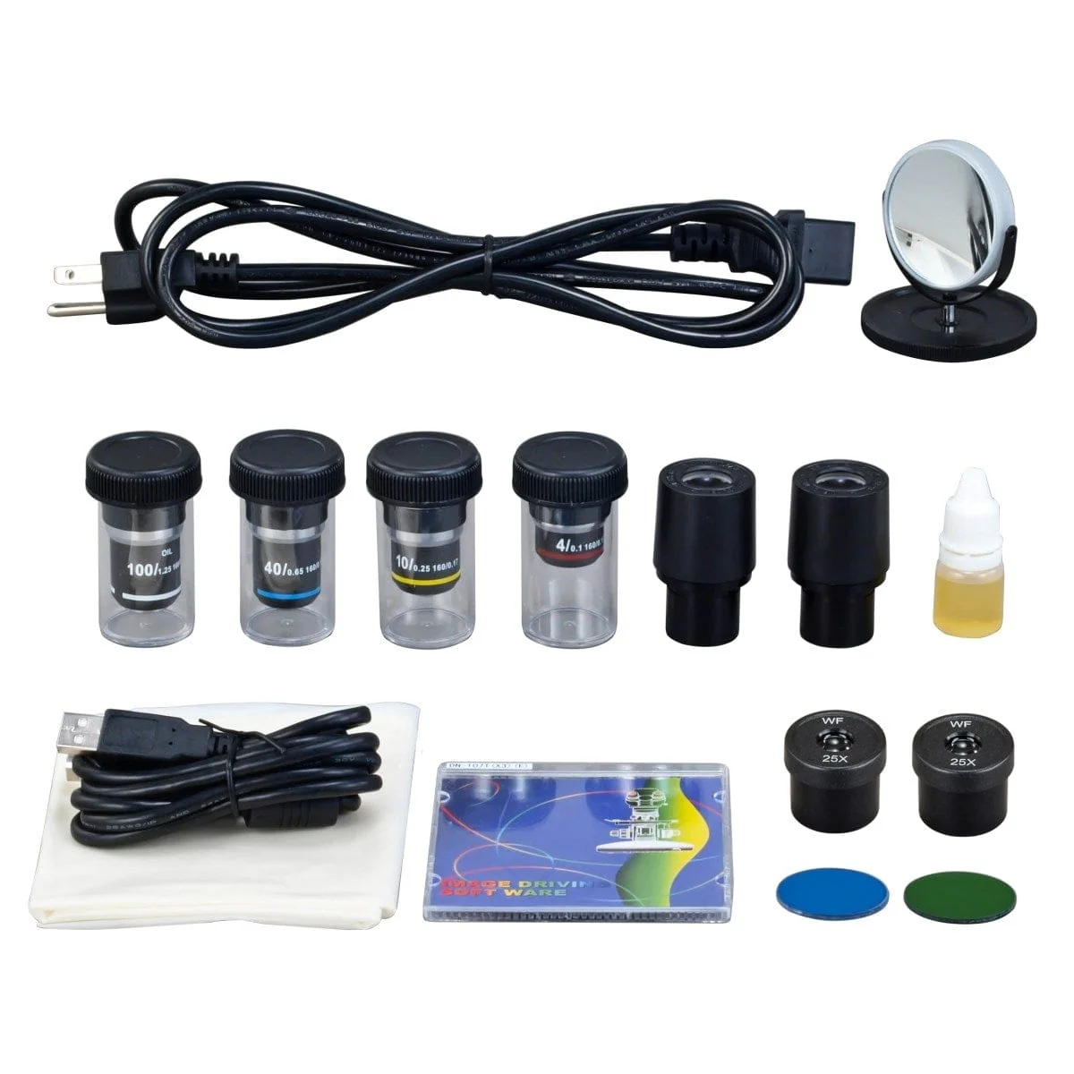 40X-2500X 3MP Digital Integrated Microscope with Halogen Illumination + Koehler Field Lens, Fitted Hard Case - Image 6