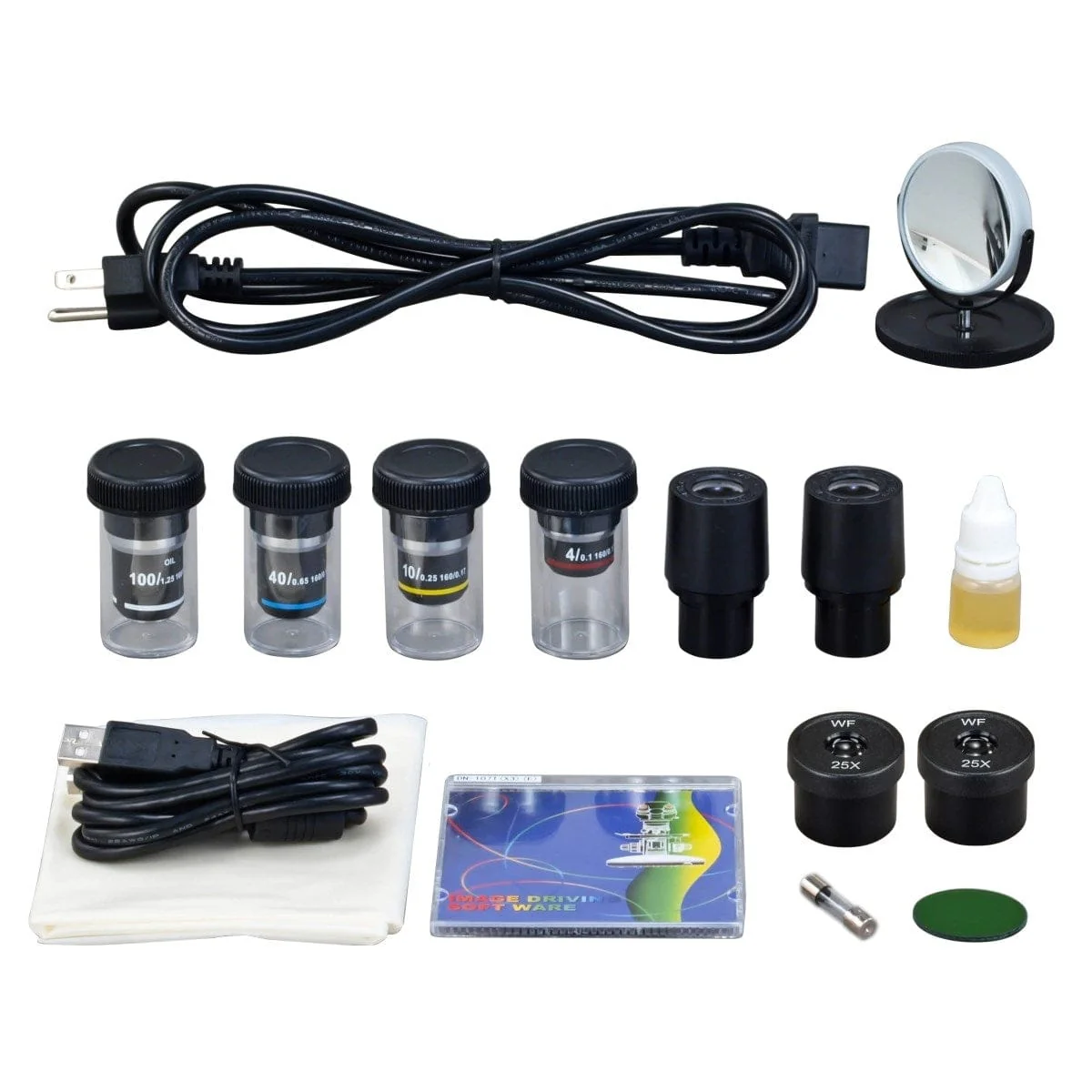 40X-2500X 3MP Digital Integrated Microscope with LED Illumination + 3-lens Phase-contrast Kit - Image 6