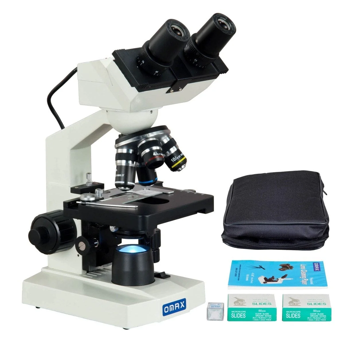 40X-2500X 1.3MP Digital Integrated Microscope with LED Illumination + Vinyl Case, Blank Slides, Tissues