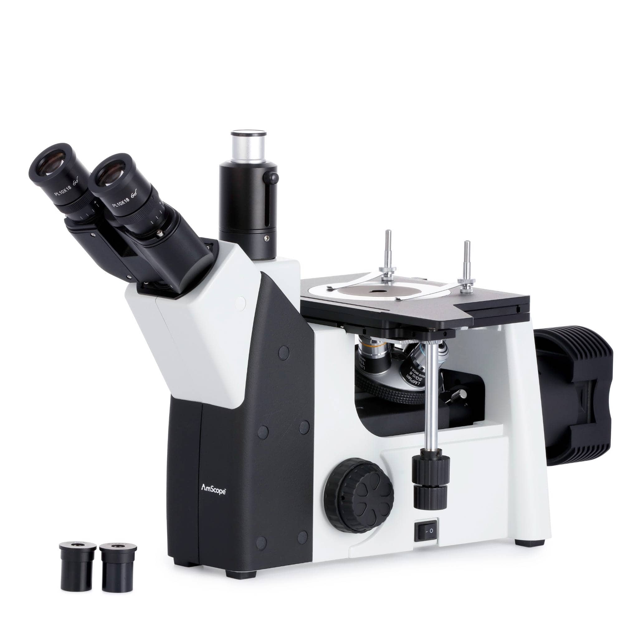 AmScope ME1200 Series Inverted Plan Optics Metallurgical Trinocular Compound Microscope with Optional Digital Camera