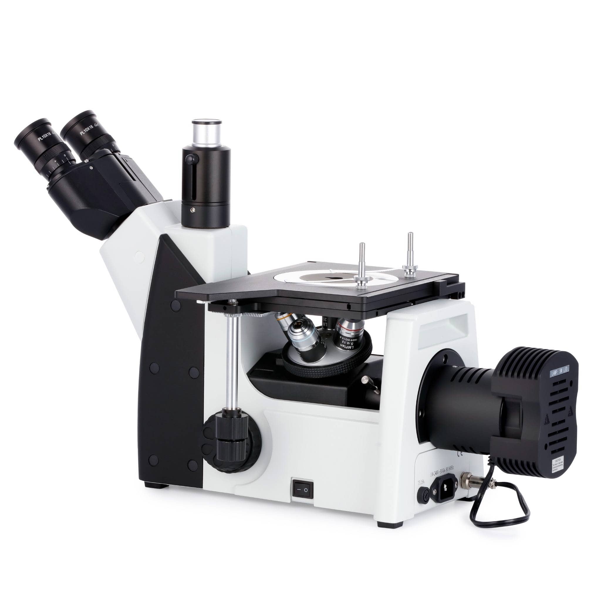 AmScope ME1200 Series Inverted Plan Optics Metallurgical Trinocular Compound Microscope with Optional Digital Camera - Image 4