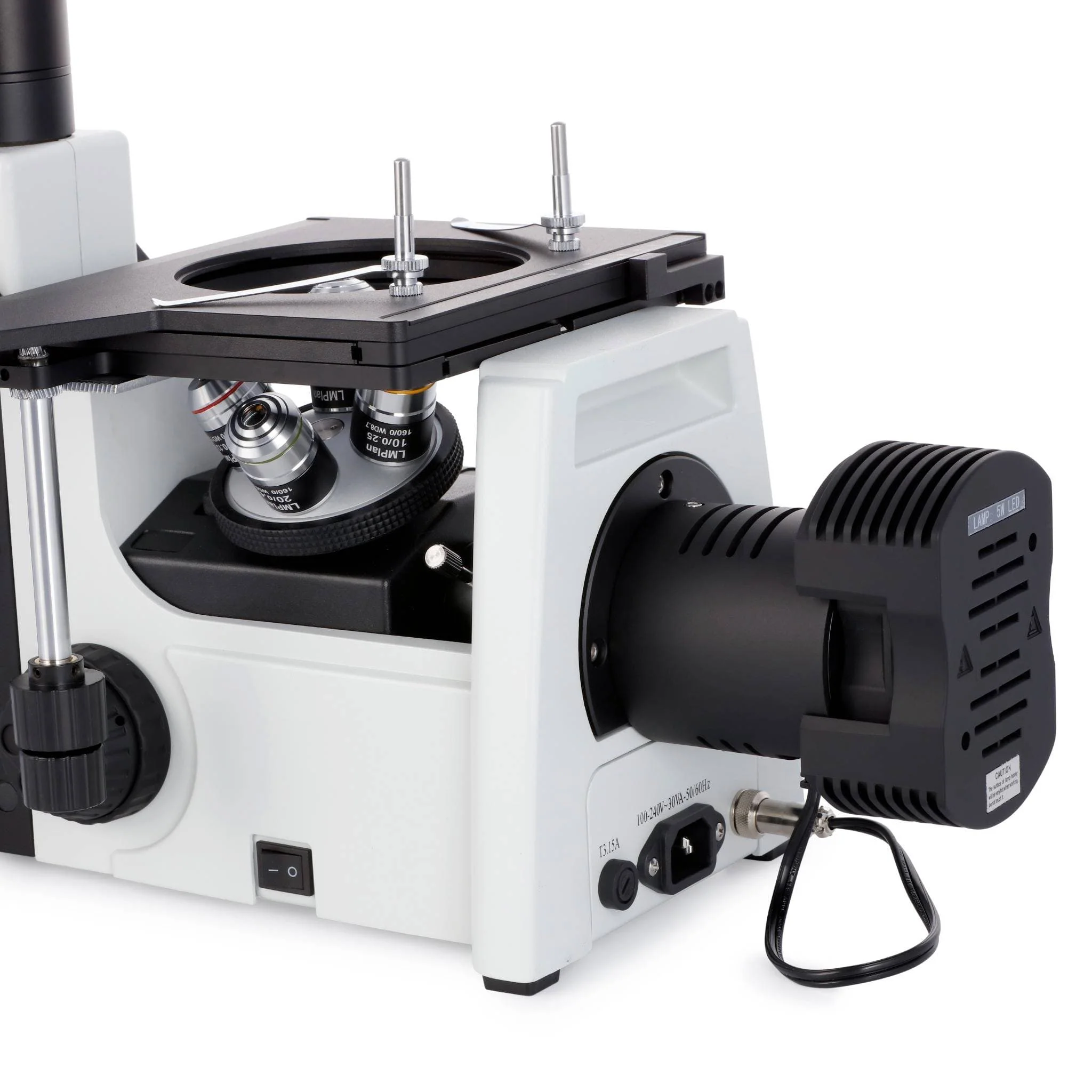 AmScope ME1200 Series Inverted Plan Optics Metallurgical Trinocular Compound Microscope with Optional Digital Camera - Image 9