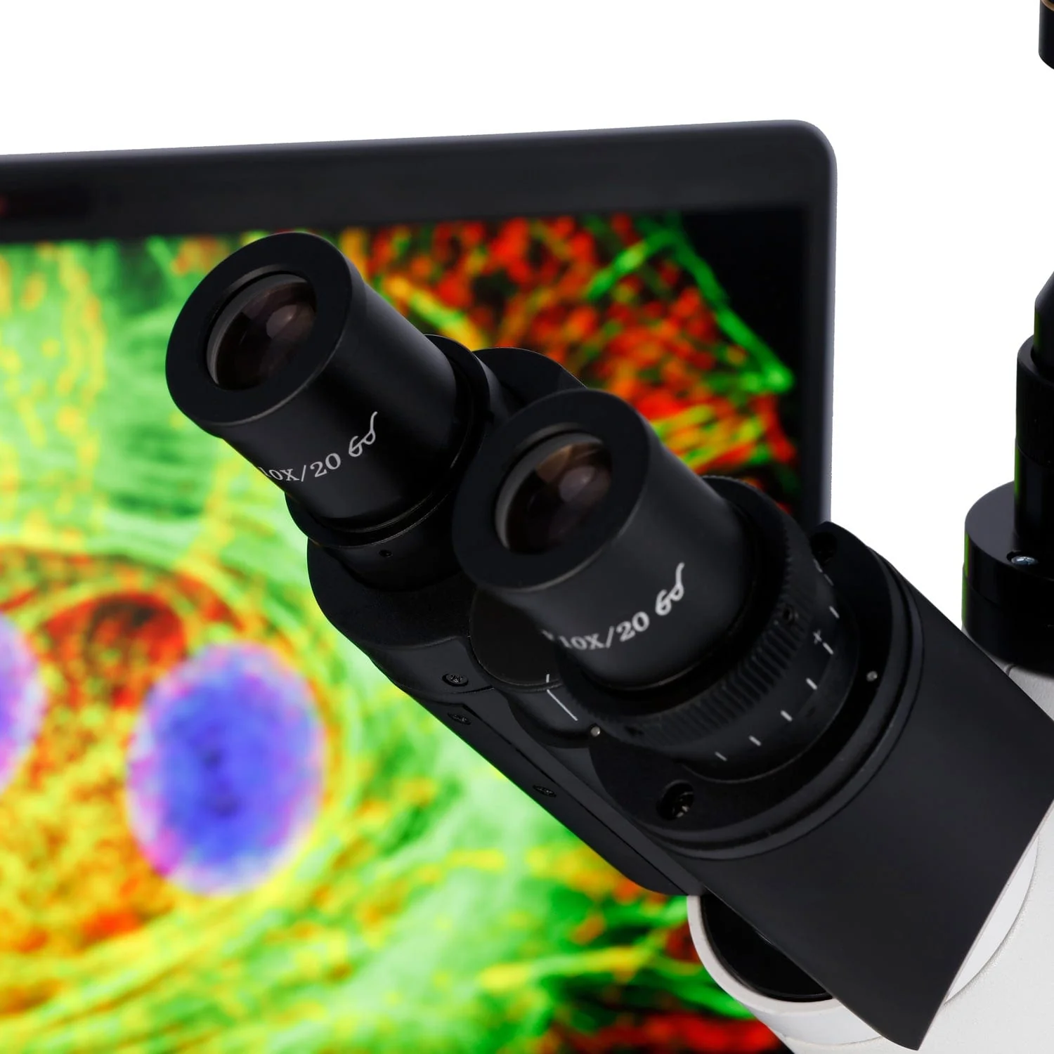 AmScope ME1400 Series Infinity-corrected Inverted Metallurgical Trinocular Compound Microscope 40X-1000X Magnification with Polarization and 5MP USB Camera - Image 3