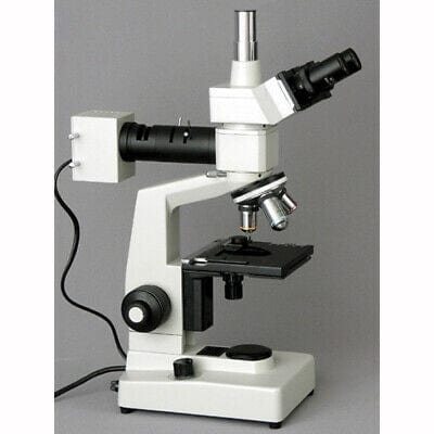 AmScope ME300 Series Metallurgical Trinocular Compound Microscope 40X-400X Magnification with 8MP USB 2.0 Camera