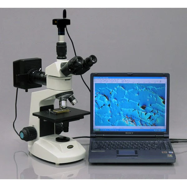 AmScope ME320 Series Metallurgical Trinocular Compound Microscope 50X-800X Magnification with Polarizing Features - Image 3