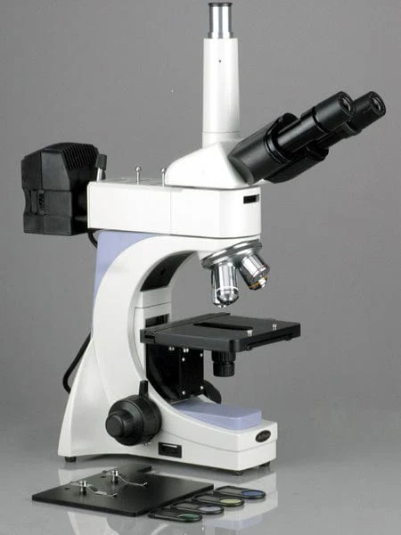 AmScope ME400 Series Infinity-corrected Metallurgical Trinocular Compound Microscope 40X-800X Magnification with 5MP Digital Camera - Image 4