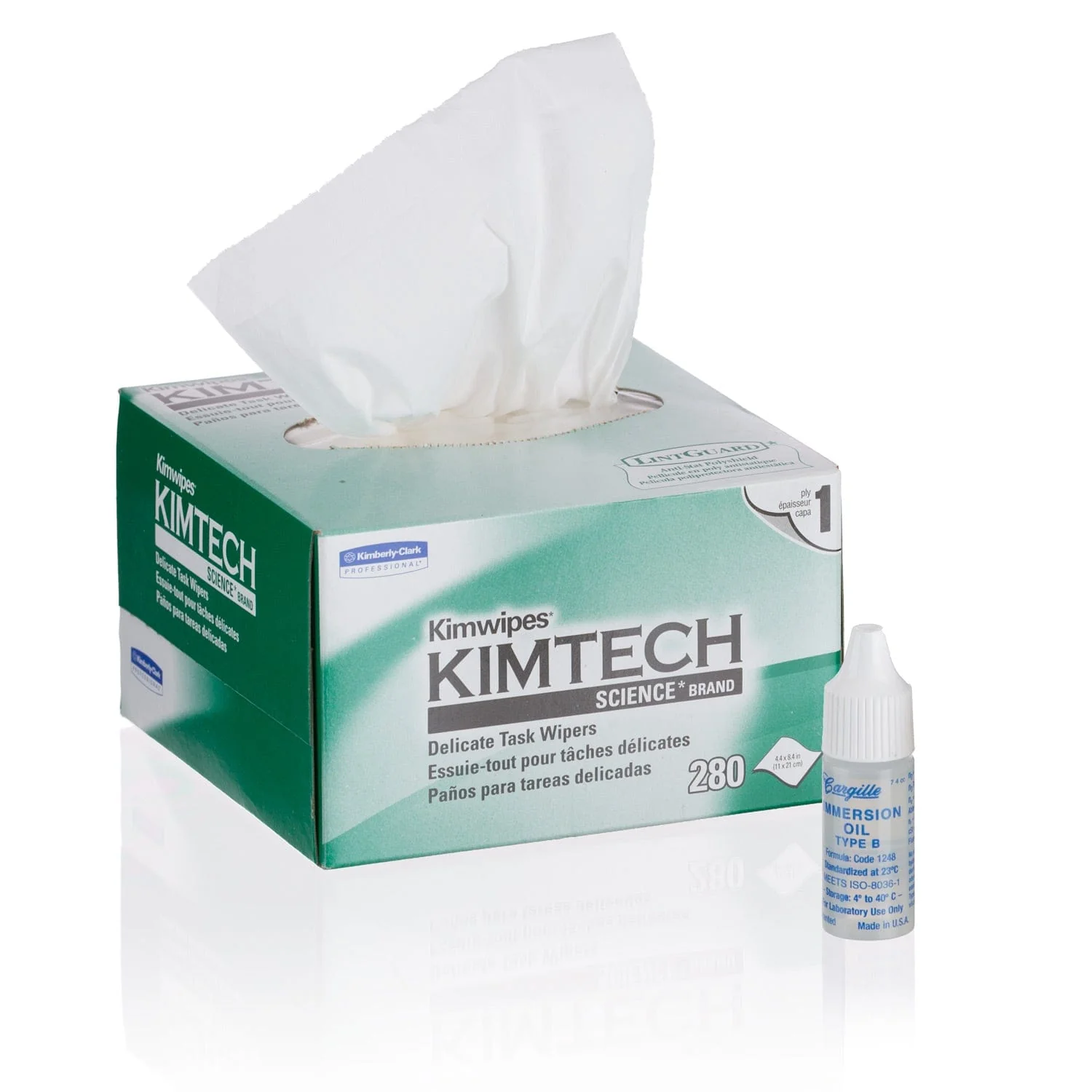 AmScope Microscope Maintenance Kit - Medium Viscosity Immersion Oil and Kimwipes Wipers