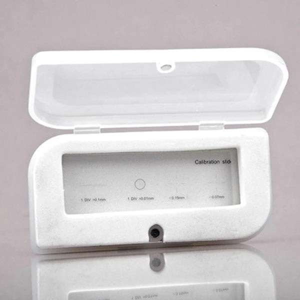 AmScope Stage Micrometer Calibration Slide w/ 4-Scales for Microscope - Image 2