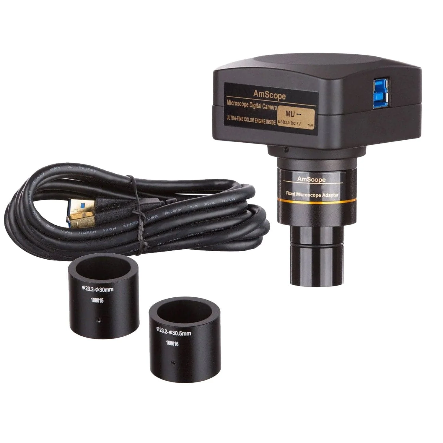 AmScope MU Series 10.0MP USB 3.0 Color CMOS C-Mount Microscope Camera with Reduction Lens