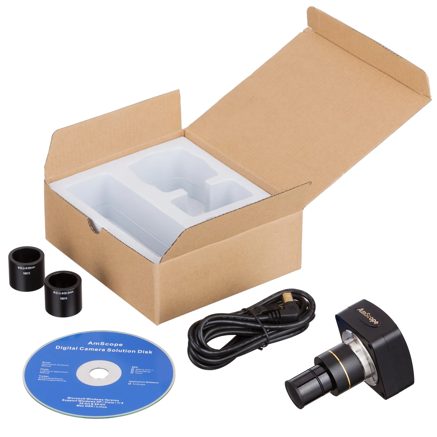 AmScope MU Series 9.0MP USB 2.0 Color CMOS C-Mount Microscope Camera with Reduction Lens - Image 3