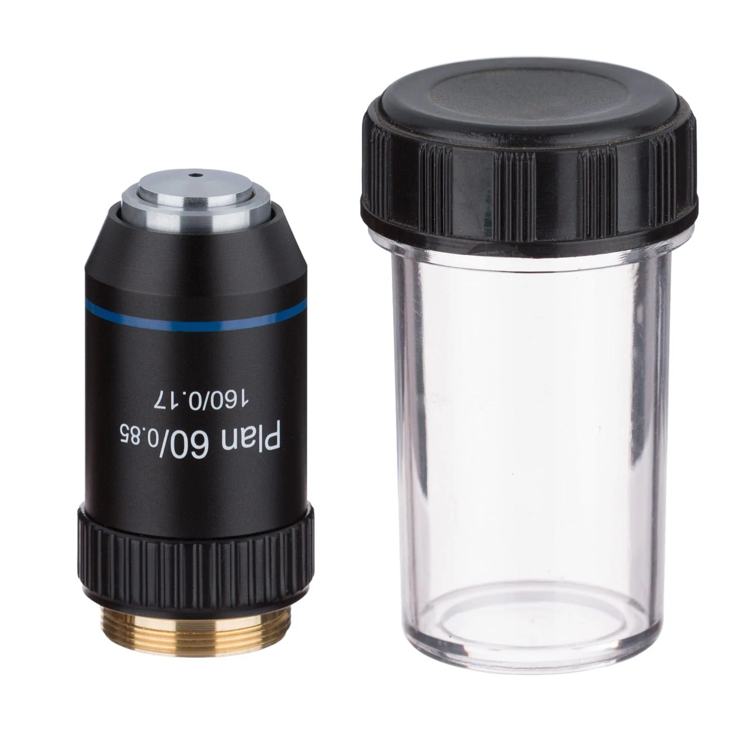 AmScope 60X Plan Achromatic Microscope Objective Lens with Black Finish - Image 2