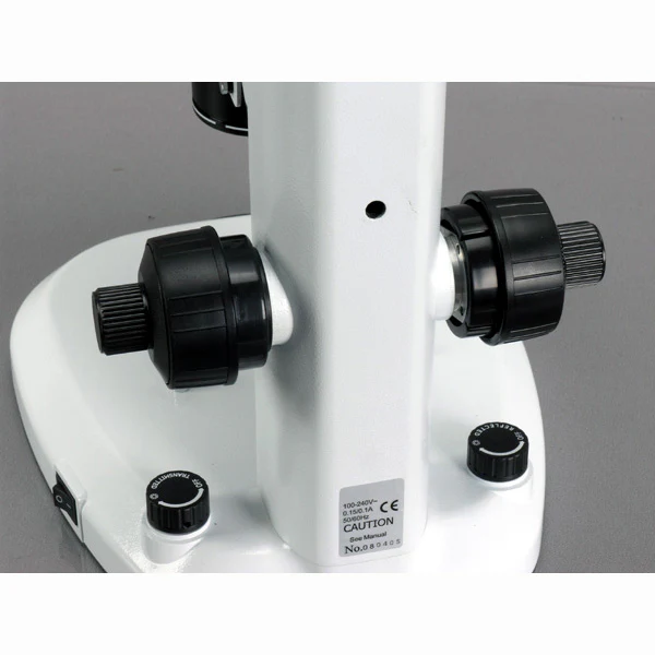 AmScope PM220 Series Zoom Large Clear Depth Binocular Stereo Microscope 8X-50X Magnification on Track Stand with Common Main Objective(CMO) - Image 5
