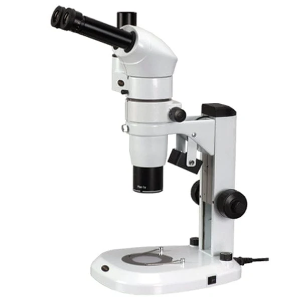 AmScope PM220 Series Zoom Trinocular Stereo Microscope 8X-65X Magnification on Track Stand with Common Main Objective(CMO)