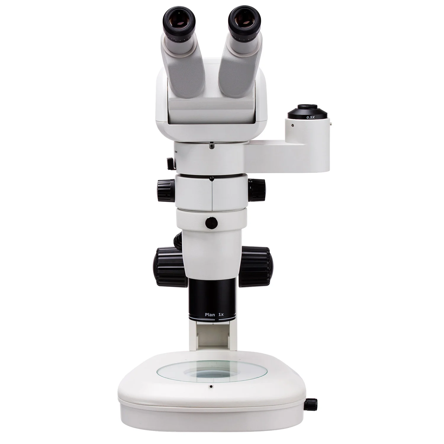 AmScope PM230 Series Zoom Trinocular Stereo Microscope 8X-80X Magnification on Track Stand with Common Main Objective(CMO), Dual Illumination and Adjustable Head - Image 2