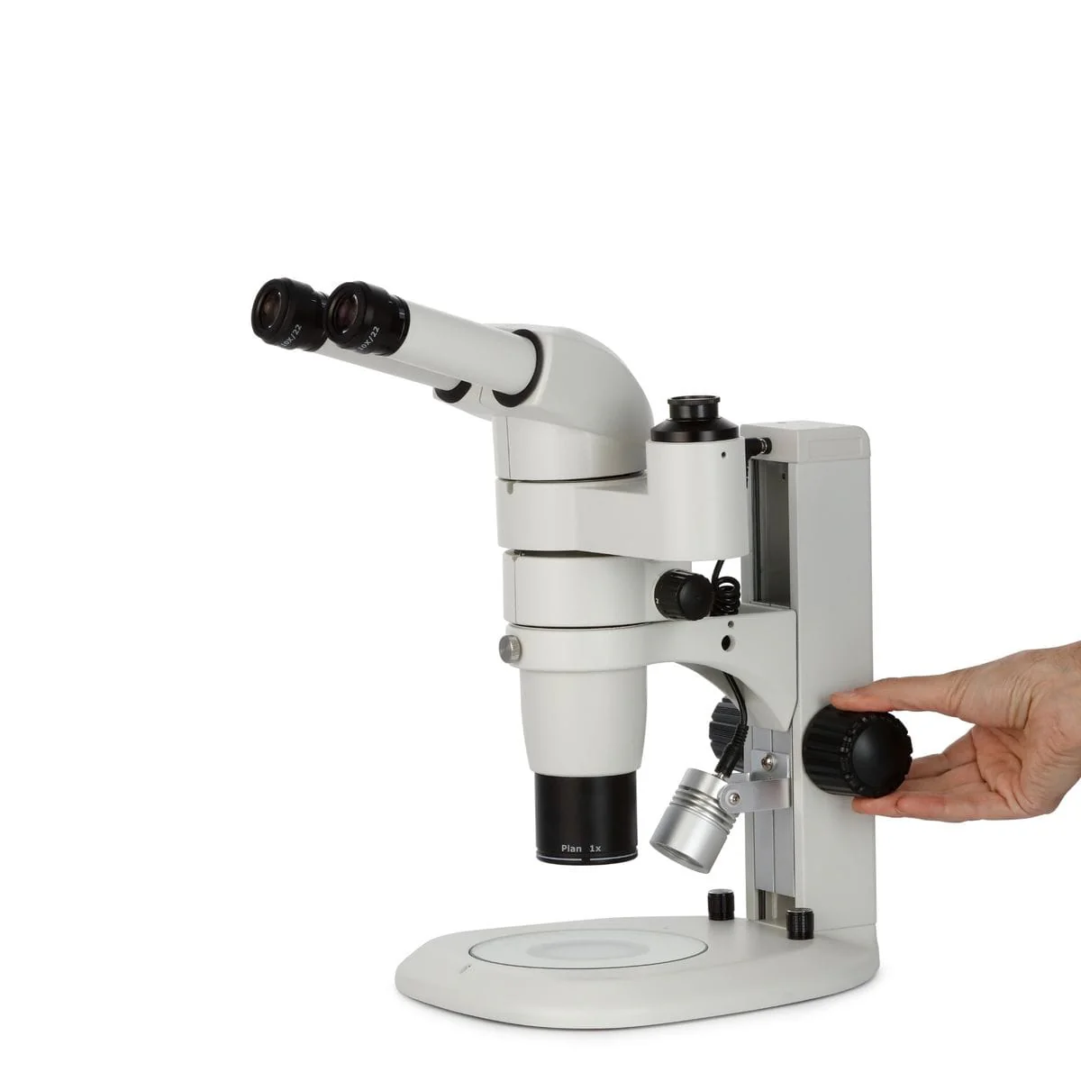 AmScope PM230 Series Zoom Trinocular Stereo Microscope 8X-80X Magnification on Track Stand with Common Main Objective(CMO) and Dual Illumination - Image 2