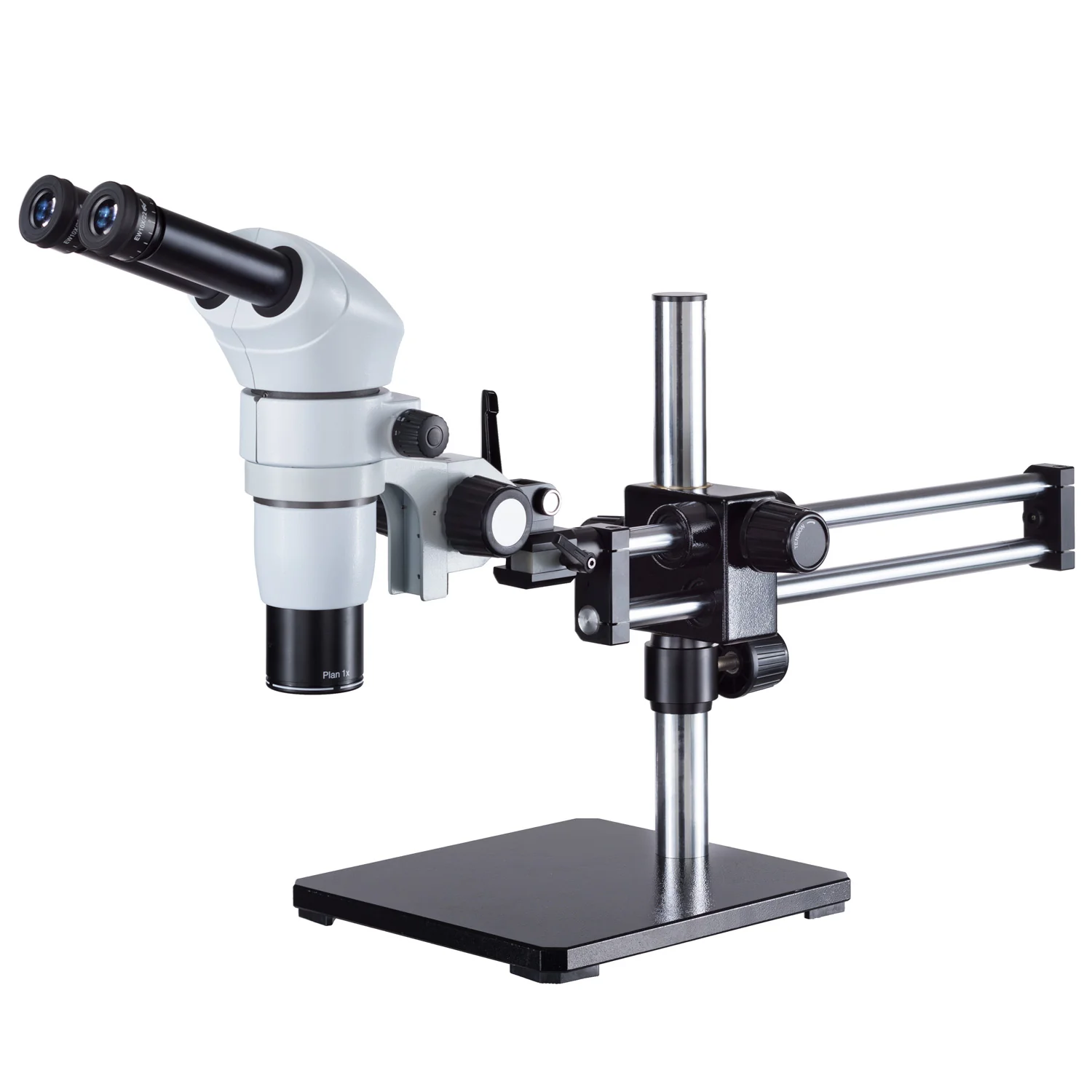 AmScope PM240 Series Zoom Binocular Stereo Microscope 8X-80X Magnification on Ball-bearing Boom Stand - Image 2