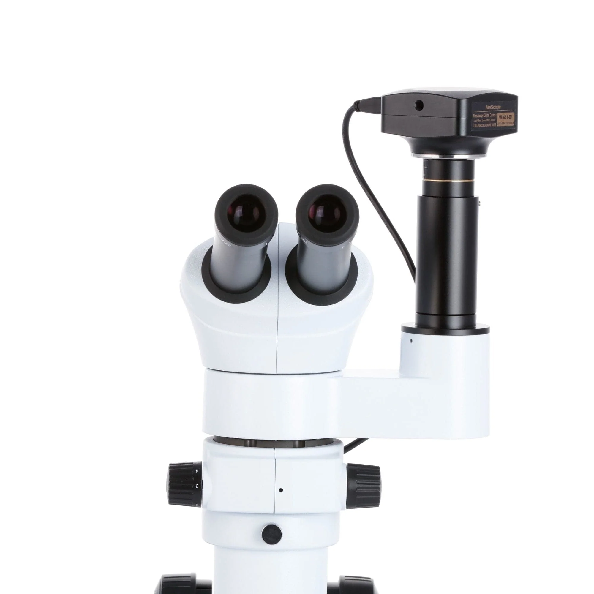 AmScope PM240 Series Zoom Trinocular Stereo Microscope 8X-80X Magnification on Track Stand with Common Main Objective(CMO) - Image 7