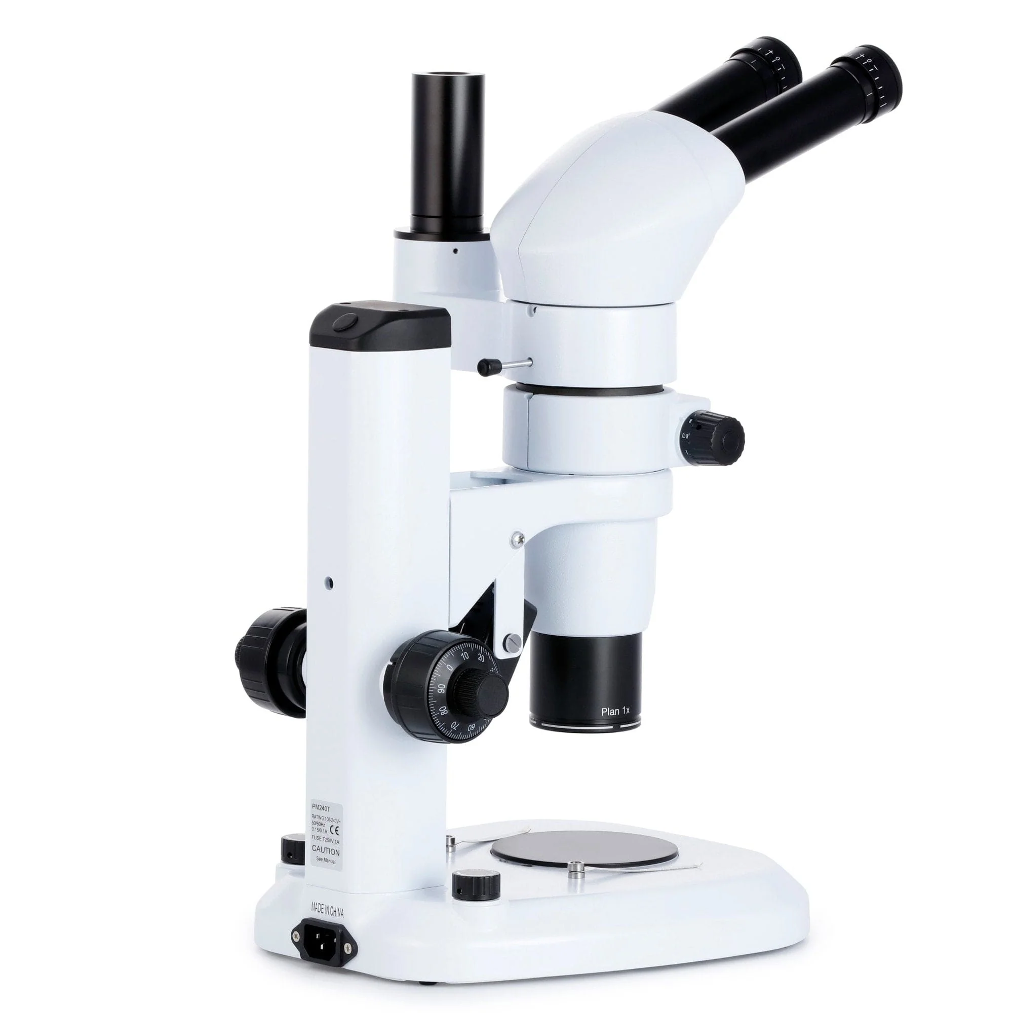 AmScope PM240 Series Zoom Trinocular Stereo Microscope 8X-80X Magnification on Track Stand with Common Main Objective(CMO) - Image 3