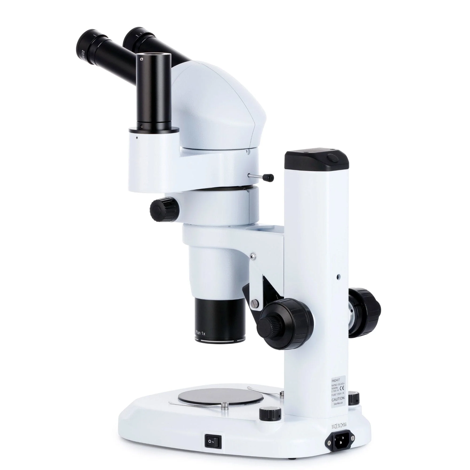 AmScope PM240 Series Zoom Trinocular Stereo Microscope 8X-80X Magnification on Track Stand with Common Main Objective(CMO) - Image 4
