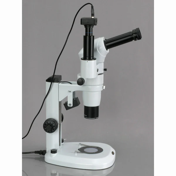 AmScope PM240 Series Zoom Trinocular Stereo Microscope 8X-80X Magnification on Track Stand with Common Main Objective(CMO) and 9MP Camera - Image 3