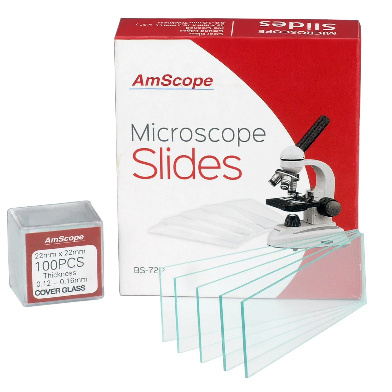 AmScope 100 Biology Prepared Microscope Slides - SET E, Blank Slide Coverslip Set and Pipettes - Image 2