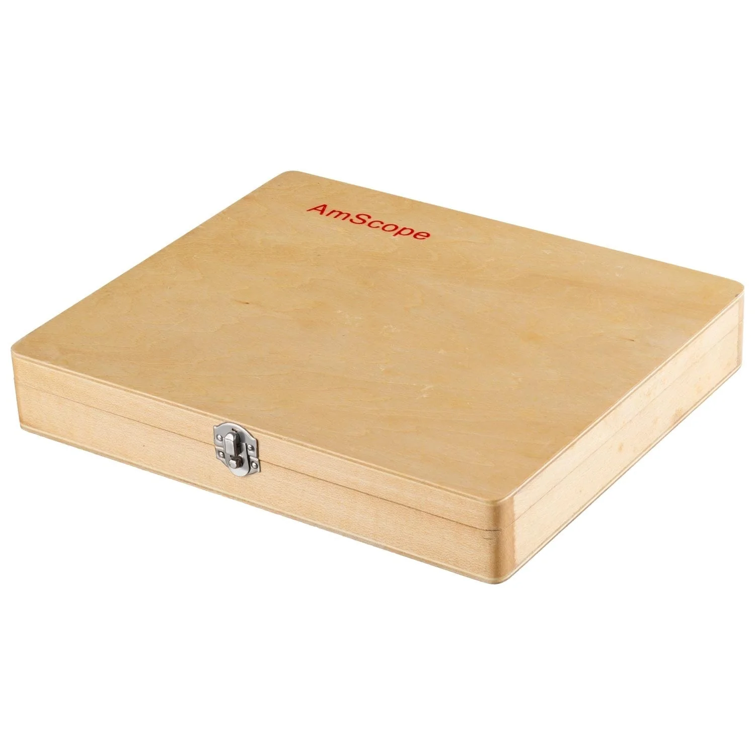 AmScope 4 Pack Microscope Slide Wooden Box Holding 25 Piece Slides - Image 2