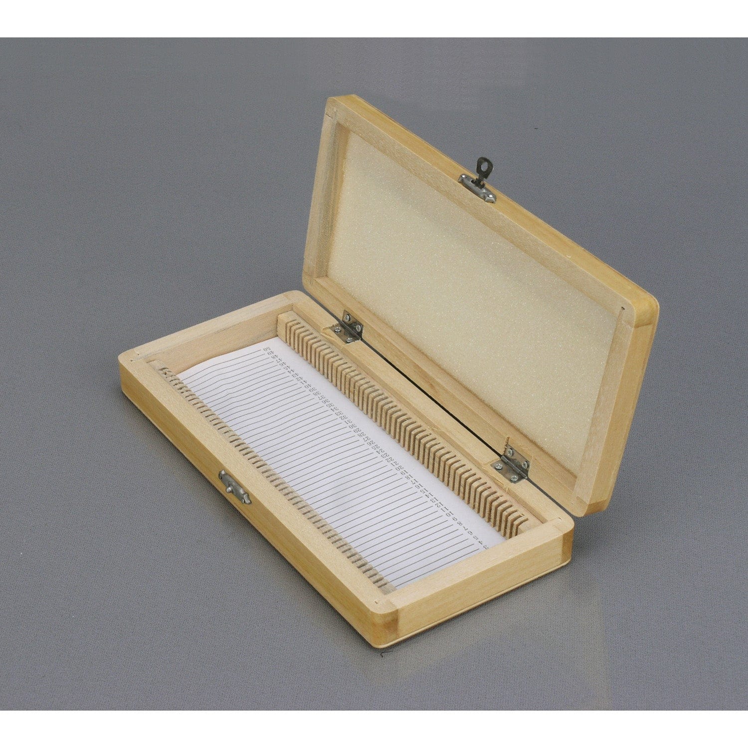 AmScope Microscope Slide Wooden Box Holding 50 Piece Slides - Image 3