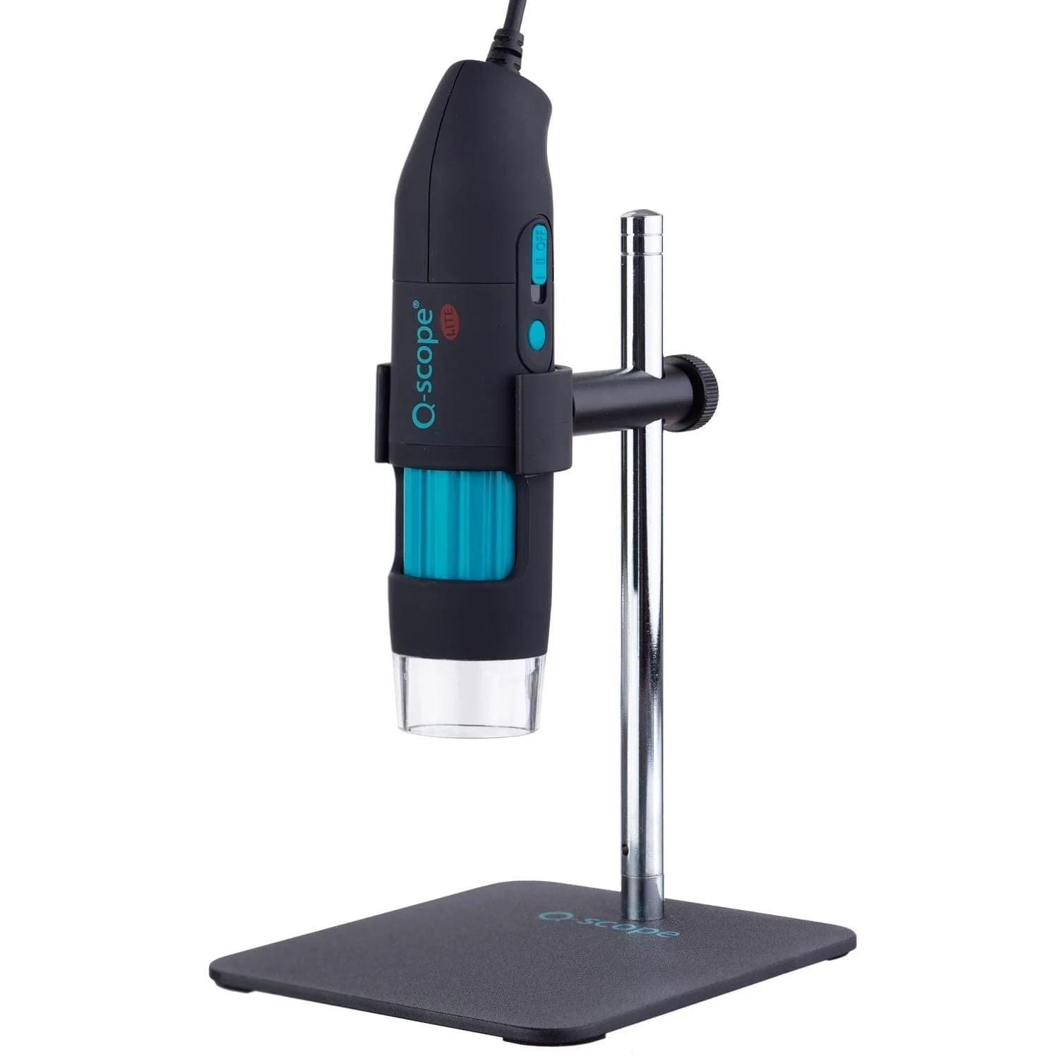 Q-Scope By AmScope 1.3MP USB Handheld Digital Microscope 10X-50X, 200X Magnification on Simple Stand with LED Illumination