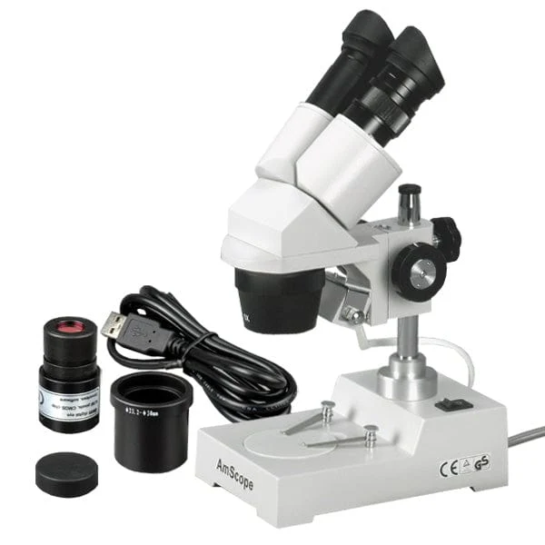 Amscope SE304-P-E Stereo Microscope for Kids Industrial Inspection, PCB & Soldering, Gem & Jewelry